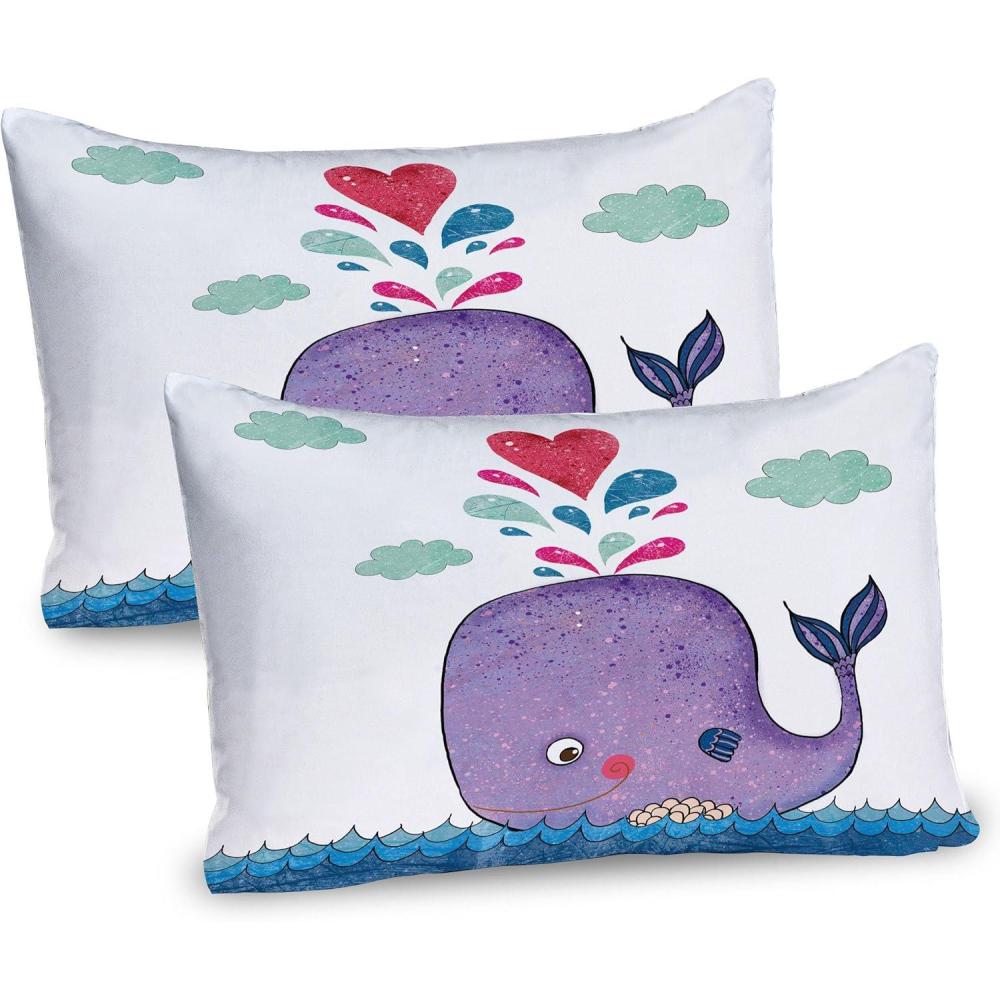 imageAmbesonne Valentines Day Pillow Sham Set of 2 Owls in Love Print Partners Couples Boho Style Hearts Flowers Dots Quality Microfiber Bedding Item for All Seasons 26 x 20 Pink Red YellowPurple Blue and Red