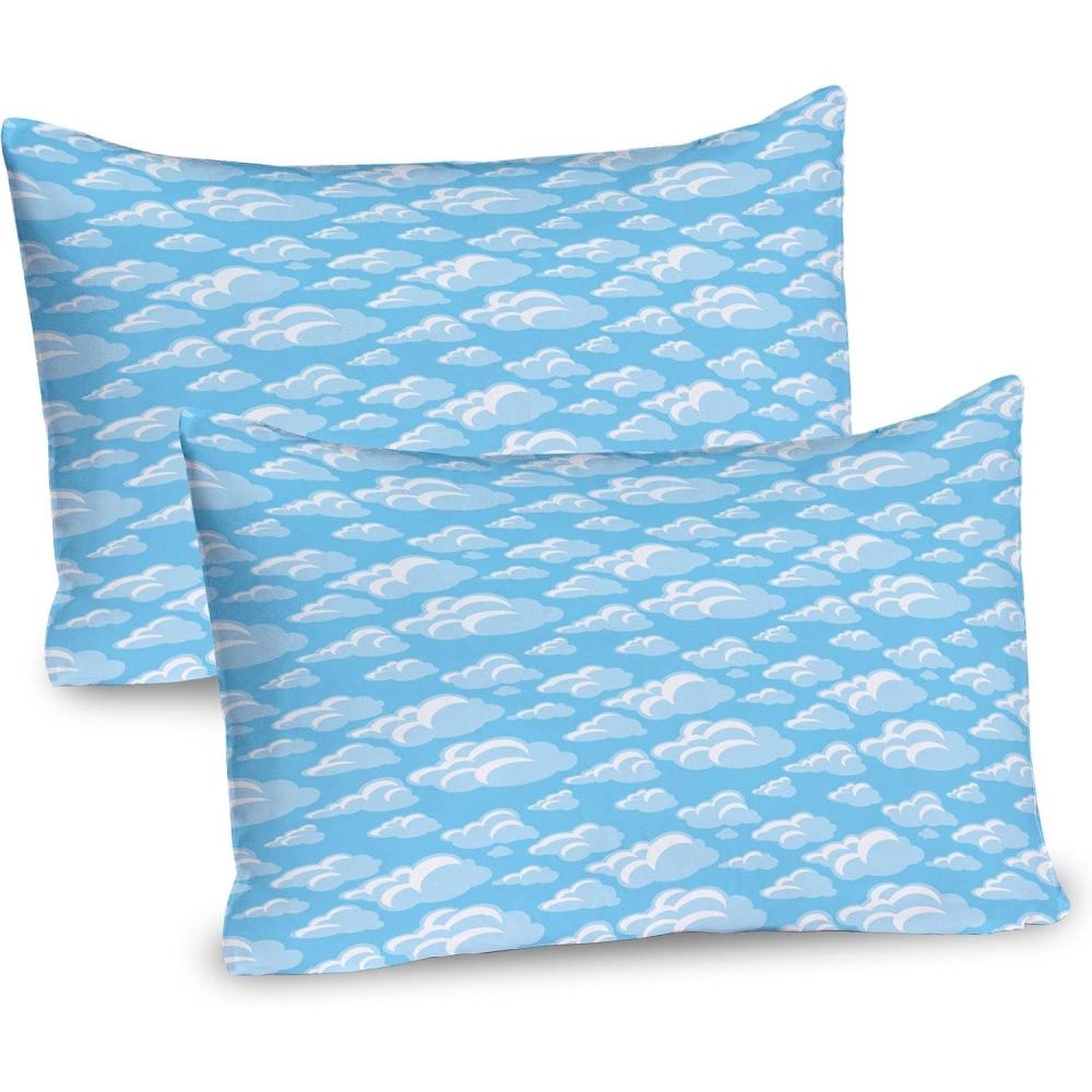 imageAmbesonne Valentines Day Pillow Sham Set of 2 Pop Culture Keep Calm Words with Heart Shaped Eye Love Theme Quality Microfiber Bedding Item for All Seasons 36 x 20 Charcoal Grey Pale PinkPale Blue White Blue