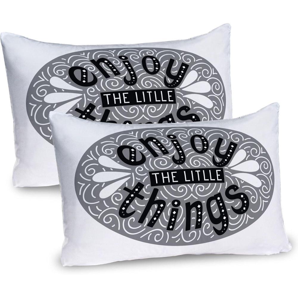 imageAmbesonne Valentines Day Pillow Sham Set of 2 Pop Culture Keep Calm Words with Heart Shaped Eye Love Theme Quality Microfiber Bedding Item for All Seasons 36 x 20 Charcoal Grey Pale PinkGrey Black and White