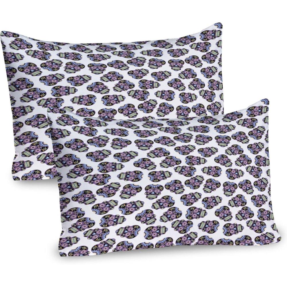 imageAmbesonne Valentines Day Pillow Sham Set of 2 Pop Culture Keep Calm Words with Heart Shaped Eye Love Theme Quality Microfiber Bedding Item for All Seasons 36 x 20 Charcoal Grey Pale PinkPale Blue Violet