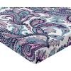 Ambesonne Batik Fitted Sheet, Vintage Pattern in Style Curly Leaves and Traditional Paisley Motifs, Soft Decorative Fabric Bedding All-Round Elastic Pocket, Full Size, Yellow Orange(Purple White Blue)