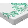 Ambesonne Batik Fitted Sheet, Vintage Pattern in Style Curly Leaves and Traditional Paisley Motifs, Soft Decorative Fabric Bedding All-Round Elastic Pocket, Full Size, Yellow Orange(Green White)