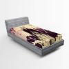 Ambesonne Batik Fitted Sheet, Vintage Pattern in Style Curly Leaves and Traditional Paisley Motifs, Soft Decorative Fabric Bedding All-Round Elastic Pocket, Full Size, Yellow Orange(Purple Cream)