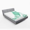 Ambesonne Batik Fitted Sheet, Vintage Pattern in Style Curly Leaves and Traditional Paisley Motifs, Soft Decorative Fabric Bedding All-Round Elastic Pocket, Full Size, Yellow Orange(Green White)