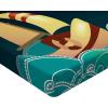Ambesonne Batik Fitted Sheet, Vintage Pattern in Style Curly Leaves and Traditional Paisley Motifs, Soft Decorative Fabric Bedding All-Round Elastic Pocket, Full Size, Yellow Orange(Night Blue)