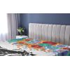 Ambesonne Batik Fitted Sheet, Vintage Pattern in Style Curly Leaves and Traditional Paisley Motifs, Soft Decorative Fabric Bedding All-Round Elastic Pocket, Full Size, Yellow Orange(Teal Black)