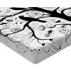Ambesonne Batik Fitted Sheet, Vintage Pattern in Style Curly Leaves and Traditional Paisley Motifs, Soft Decorative Fabric Bedding All-Round Elastic Pocket, Full Size, Yellow Orange(White Black)
