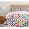 Ambesonne Birds Duvet Cover Sets, Pattern with Flying Birds Carrying Heart Branches Love Valentines Day Inspired Print, Bedding Set with 2 Duvet Covers & 4 Pillowcases, 2 Pack Queen Size, Multicolor(Violet Multicolor)