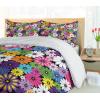 Ambesonne Birds Duvet Cover Sets, Pattern with Flying Birds Carrying Heart Branches Love Valentines Day Inspired Print, Bedding Set with 2 Duvet Covers & 4 Pillowcases, 2 Pack Queen Size, Multicolor(Pink Yellow)
