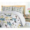 Ambesonne Birds Duvet Cover Sets, Pattern with Flying Birds Carrying Heart Branches Love Valentines Day Inspired Print, Bedding Set with 2 Duvet Covers & 4 Pillowcases, 2 Pack Queen Size, Multicolor(Cadet Blue)