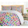 Ambesonne Birds Duvet Cover Sets, Pattern with Flying Birds Carrying Heart Branches Love Valentines Day Inspired Print, Bedding Set with 2 Duvet Covers & 4 Pillowcases, 2 Pack Queen Size, Multicolor(Violet Multicolor)