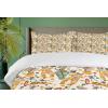 Ambesonne Birds Duvet Cover Sets, Pattern with Flying Birds Carrying Heart Branches Love Valentines Day Inspired Print, Bedding Set with 2 Duvet Covers & 4 Pillowcases, 2 Pack Queen Size, Multicolor(Ivory Multicolor)