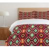 Ambesonne Birds Duvet Cover Sets, Pattern with Flying Birds Carrying Heart Branches Love Valentines Day Inspired Print, Bedding Set with 2 Duvet Covers & 4 Pillowcases, 2 Pack Queen Size, Multicolor(Paprika Multicolor)
