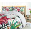 Ambesonne Birds Duvet Cover Sets, Pattern with Flying Birds Carrying Heart Branches Love Valentines Day Inspired Print, Bedding Set with 2 Duvet Covers & 4 Pillowcases, 2 Pack Queen Size, Multicolor(Teal Multicolor)