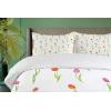 Ambesonne Birds Duvet Cover Sets, Pattern with Flying Birds Carrying Heart Branches Love Valentines Day Inspired Print, Bedding Set with 2 Duvet Covers & 4 Pillowcases, 2 Pack Queen Size, Multicolor(White Green)
