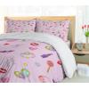 Ambesonne Birds Duvet Cover Sets, Pattern with Flying Birds Carrying Heart Branches Love Valentines Day Inspired Print, Bedding Set with 2 Duvet Covers & 4 Pillowcases, 2 Pack Queen Size, Multicolor(Baby Pink Multicolor)