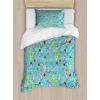 Ambesonne Cactus Print Duvet Cover Sets, Outline Drawing of Hearts and Pots Drawn by Hand Valentine’s Day Theme, Bedding Set with 2 Duvet Covers & 4 Pillowcases, 2 Pack Queen Size, Magenta and White(Dark Seafoam and Multicolor)