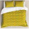 Ambesonne Cactus Print Duvet Cover Sets, Outline Drawing of Hearts and Pots Drawn by Hand Valentine’s Day Theme, Bedding Set with 2 Duvet Covers & 4 Pillowcases, 2 Pack Queen Size, Magenta and White(Earth Yellow Multicolor)
