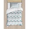 Ambesonne Cactus Print Duvet Cover Sets, Outline Drawing of Hearts and Pots Drawn by Hand Valentine’s Day Theme, Bedding Set with 2 Duvet Covers & 4 Pillowcases, 2 Pack Queen Size, Magenta and White(Off White and Multicolor)