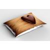 Ambesonne Chocolate Pillow Sham Set of 2, Chocolate Heart on The Wooden Board Background for Valentines Day, Quality Microfiber Bedding Item for All Seasons, 30″ x 20″, Sand Brown Dark Brown(Sand Brown Dark Brown)