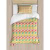 Ambesonne Damask Grey Duvet Cover Set, Simple Pattern with Curls and Dots in Neutral Design Print, Decorative 3 Piece Bedding Set with 2 Pillow Shams, Queen Size, Pale Grey and White(Magenta Multicolor)