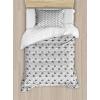 Ambesonne Damask Grey Duvet Cover Set, Simple Pattern with Curls and Dots in Neutral Design Print, Decorative 3 Piece Bedding Set with 2 Pillow Shams, Queen Size, Pale Grey and White(Grey Multicolor)