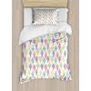 Ambesonne Damask Grey Duvet Cover Set, Simple Pattern with Curls and Dots in Neutral Design Print, Decorative 3 Piece Bedding Set with 2 Pillow Shams, Queen Size, Pale Grey and White(White and Multicolor)