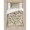 Ambesonne Damask Grey Duvet Cover Set, Simple Pattern with Curls and Dots in Neutral Design Print, Decorative 3 Piece Bedding Set with 2 Pillow Shams, Queen Size, Pale Grey and White(Eggshell and Multicolor)