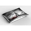 Ambesonne Eiffel Tower Pillow Sham Set of 2, Autumn Romantic Paris Historical Valentine’s Day Umbrellas Doodle, Quality Microfiber Bedding Item for All Seasons, 26″ x 20″, Lilac Red Pale Blue(Grey Black Red)