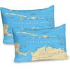 Ambesonne Eiffel Tower Pillow Sham Set of 2, Autumn Romantic Paris Historical Valentine’s Day Umbrellas Doodle, Quality Microfiber Bedding Item for All Seasons, 26″ x 20″, Lilac Red Pale Blue(Blue Ivory)