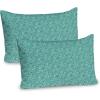 Ambesonne Eiffel Tower Pillow Sham Set of 2, Autumn Romantic Paris Historical Valentine’s Day Umbrellas Doodle, Quality Microfiber Bedding Item for All Seasons, 26″ x 20″, Lilac Red Pale Blue(Teal Mint Green White)