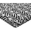 Ambesonne Ethnic Fitted Sheet, Mandala Inspired Art Hand Drawn Paisley Pattern Boho Native, Bed Cover with All-Round Elastic Deep Pocket for Comfort, Full Size, Black and White(White and Charcoal Grey)