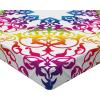 Ambesonne Ethnic Fitted Sheet, Mandala Inspired Art Hand Drawn Paisley Pattern Boho Native, Bed Cover with All-Round Elastic Deep Pocket for Comfort, Full Size, Black and White(Purple Blue)