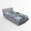 Ambesonne Ethnic Fitted Sheet, Mandala Inspired Art Hand Drawn Paisley Pattern Boho Native, Bed Cover with All-Round Elastic Deep Pocket for Comfort, Full Size, Black and White(Pastel Purple Green Grey)