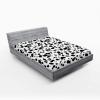 Ambesonne Ethnic Fitted Sheet, Mandala Inspired Art Hand Drawn Paisley Pattern Boho Native, Bed Cover with All-Round Elastic Deep Pocket for Comfort, Full Size, Black and White(White Charcoal)