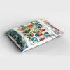 Ambesonne Eucalyptus Leaves Pillow Sham, Leafy Branches Summer Flowers on Neutral Marble Print Back, Decorative Standard Queen Size Printed Pillowcase, 30″ X 20″, Fern Green Pastel Yellow(Teal Multicolor)