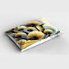 Ambesonne Eucalyptus Leaves Pillow Sham, Leafy Branches Summer Flowers on Neutral Marble Print Back, Decorative Standard Queen Size Printed Pillowcase, 30″ X 20″, Fern Green Pastel Yellow(Mustard Blue Grey Cream)