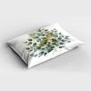 Ambesonne Eucalyptus Leaves Pillow Sham, Leafy Branches Summer Flowers on Neutral Marble Print Back, Decorative Standard Queen Size Printed Pillowcase, 30″ X 20″, Fern Green Pastel Yellow(Laurel Green White)