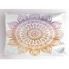 Ambesonne Fence Pillow Sham Set of 2, Cats in Love Watching Full Moon at Night Valentines Romantic Cartoon, Quality Microfiber Bedding Item for All Seasons, 26″ x 20″, Indigo Cobalt Blue White(Pale Orange Amber)