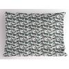 Ambesonne Fence Pillow Sham Set of 2, Cats in Love Watching Full Moon at Night Valentines Romantic Cartoon, Quality Microfiber Bedding Item for All Seasons, 26″ x 20″, Indigo Cobalt Blue White(Grey Grey Teal)