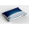 Ambesonne Fence Pillow Sham Set of 2, Cats in Love Watching Full Moon at Night Valentines Romantic Cartoon, Quality Microfiber Bedding Item for All Seasons, 26″ x 20″, Indigo Cobalt Blue White(Petrol Blue Indigo White)