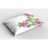 Ambesonne Flower Pillow Sham Set of 2, Dreamy Tree Body View Cloudy Details Love and Affection Valentines Inspired Motif, Quality Microfiber Bedding Item for All Seasons, 30″ x 20″, Purple(Pink Green)