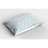 Ambesonne Flower Pillow Sham Set of 2, Floral Pattern Romantic Spring Valentines Day Wedding Anniversary Theme Art, Quality Microfiber Bedding Item for All Seasons, 36″ x 20″, Violet White(Pale Blue White Green)
