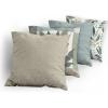 Ambesonne Flower Throw Pillow Cushion Cover, Retro Romantic Rose Petal with Rain Water Drops Valentines Love Picture, Decorative Square Accent Pillow Case, 18″ X 18″, White and Black(Green Slate Blue and Eggshell)