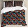 Ambesonne Heart Duvet Cover Sets, Rainbow Colors Watercolor Style Inspired Hearts Valentines Day Love Romantic Couples, Bedding Set with 2 Duvet Covers & 4 Pillowcases, 2 Pack Queen Size, Multicolor(Charcoal Grey Multicolor)