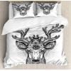 Ambesonne Heart Duvet Cover Sets, Rainbow Colors Watercolor Style Inspired Hearts Valentines Day Love Romantic Couples, Bedding Set with 2 Duvet Covers & 4 Pillowcases, 2 Pack Queen Size, Multicolor(Charcoal Grey and White)