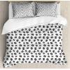 Ambesonne Heart Duvet Cover Sets, Rainbow Colors Watercolor Style Inspired Hearts Valentines Day Love Romantic Couples, Bedding Set with 2 Duvet Covers & 4 Pillowcases, 2 Pack Queen Size, Multicolor(White Charcoal Grey)