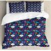 Ambesonne Heart Duvet Cover Sets, Rainbow Colors Watercolor Style Inspired Hearts Valentines Day Love Romantic Couples, Bedding Set with 2 Duvet Covers & 4 Pillowcases, 2 Pack Queen Size, Multicolor(Violet Multicolor)