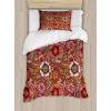 Ambesonne Heart Duvet Cover Sets, Rainbow Colors Watercolor Style Inspired Hearts Valentines Day Love Romantic Couples, Bedding Set with 2 Duvet Covers & 4 Pillowcases, 2 Pack Queen Size, Multicolor(Coral Multicolor)