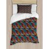Ambesonne Heart Duvet Cover Sets, Rainbow Colors Watercolor Style Inspired Hearts Valentines Day Love Romantic Couples, Bedding Set with 2 Duvet Covers & 4 Pillowcases, 2 Pack Queen Size, Multicolor(Charcoal Grey Multicolor)